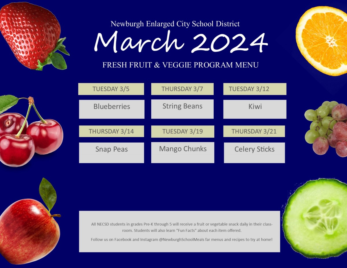 Fresh Fruits & Veggies Program March 2024 News NECSD